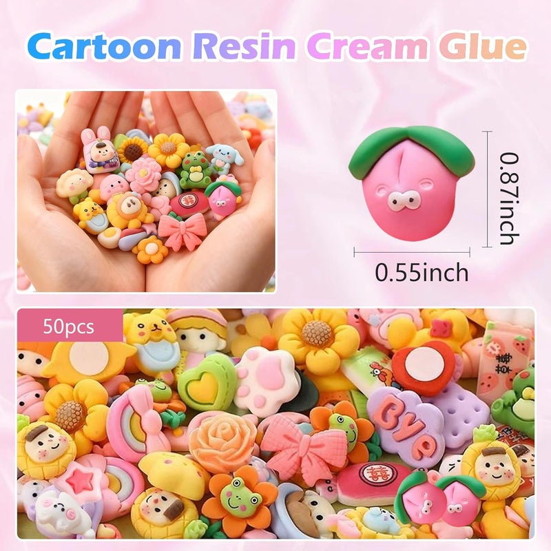 CIYOJA 50PCS Vibrant Cartoon Resin Blind Bags – Colorful Mini Charms for Crafts, DIY Phone Case Decoration, Cute Resin Figures & Creative Art Projects - Image 5